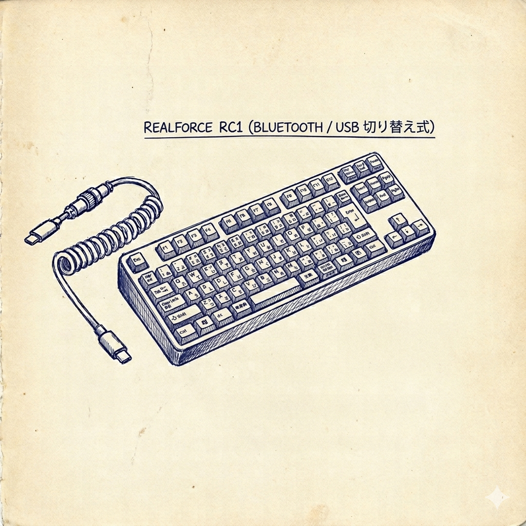 キーボードを2台置くのがしんどくなって、RealForce RC1を買ってみた：仕事と私用を一枚にまとめたかった話